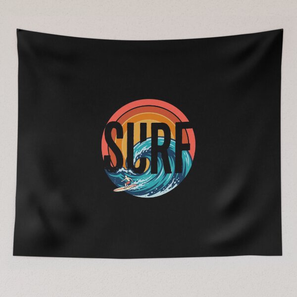 Item preview, Retro 70s Surf Wave Surfing designed and sold by dudelinart.