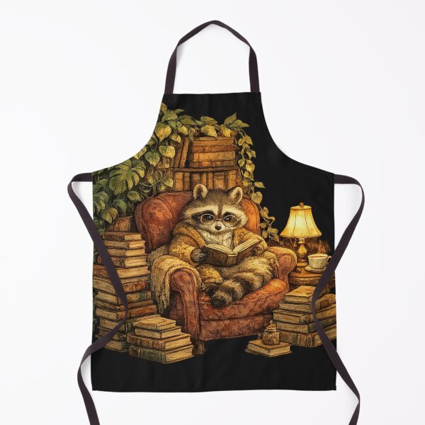 Item preview, Cozy Raccoon Reading Book Library Chair designed and sold by Neon-Nest-8.