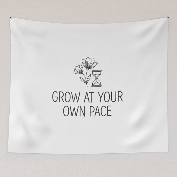 Item preview, Grow At Your Own Pace Cute Retro Floral Minimalist Quote Sticker  designed and sold by Amituniqdesign .