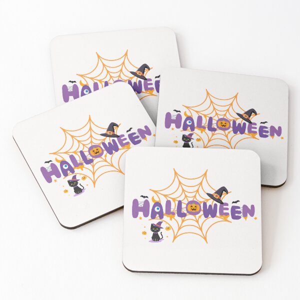 Item preview, Spooky Cute Halloween Spider Web & Black Cat designed and sold by SeJaa.
