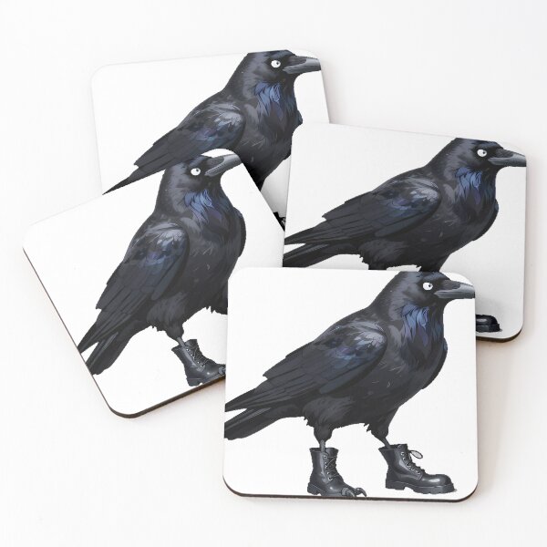 Item preview, Carrion Crow with Combat Boots designed and sold by IllumeInk.