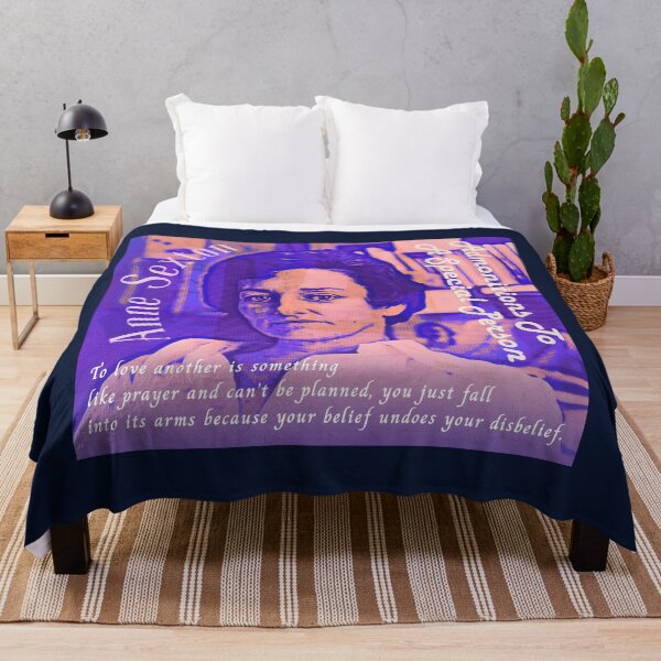 Item preview, Anne Sexton quote: To love another is something like prayer and can’t be planned, you just fall into its arms because your belief undoes your disbelief. designed and sold by artbleed.