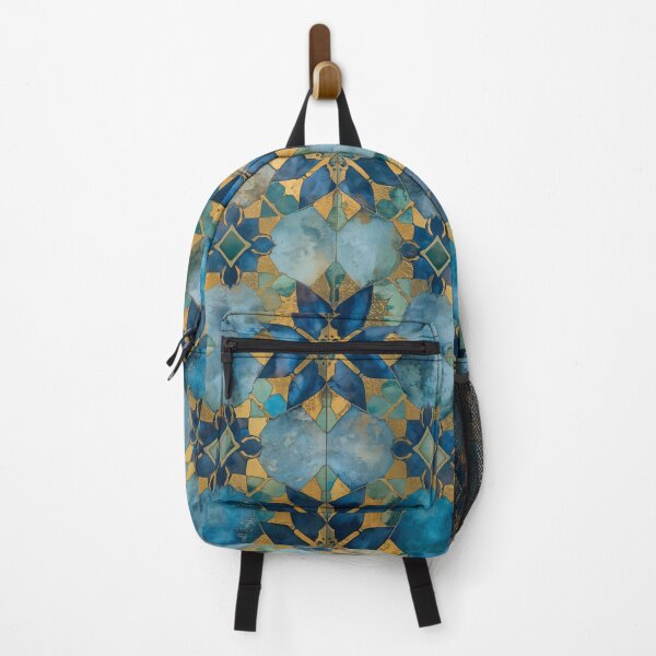 Item preview, Gold Aqua Moroccan Tile Stained Glass Mosaic Pattern designed and sold by GrinGalore.