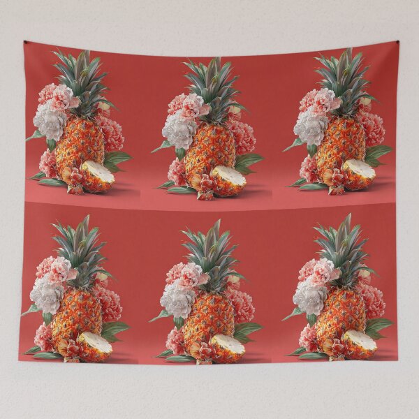 Item preview, Pineapple Tropical Fruits and Flowers designed and sold by Grafititee.
