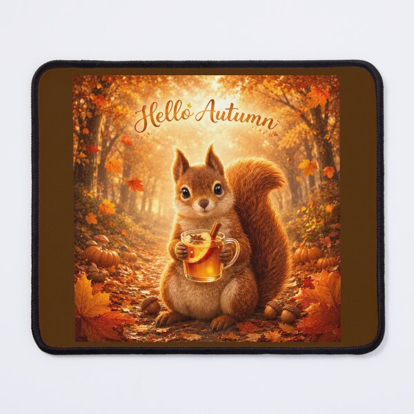 Item preview, Hello Autumn Squirrel – Cute Animal Cozy Drink Fall Design designed and sold by IsyLaneDesign.