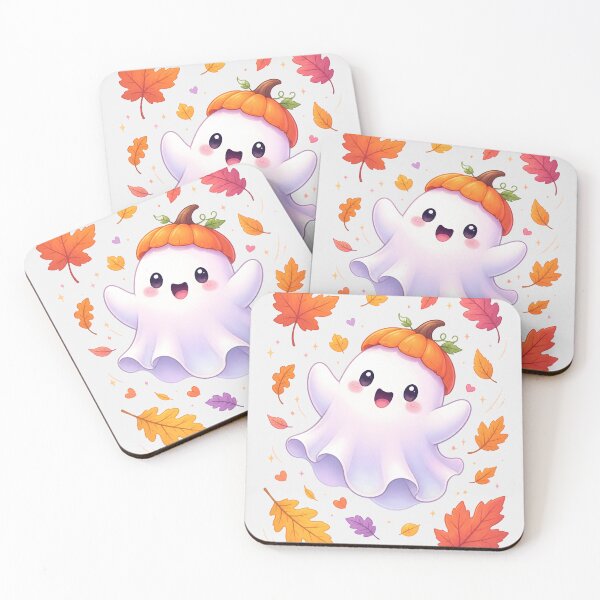Item preview, Cute Autumn Ghost with Pumpkin Hat designed and sold by naragon4289.