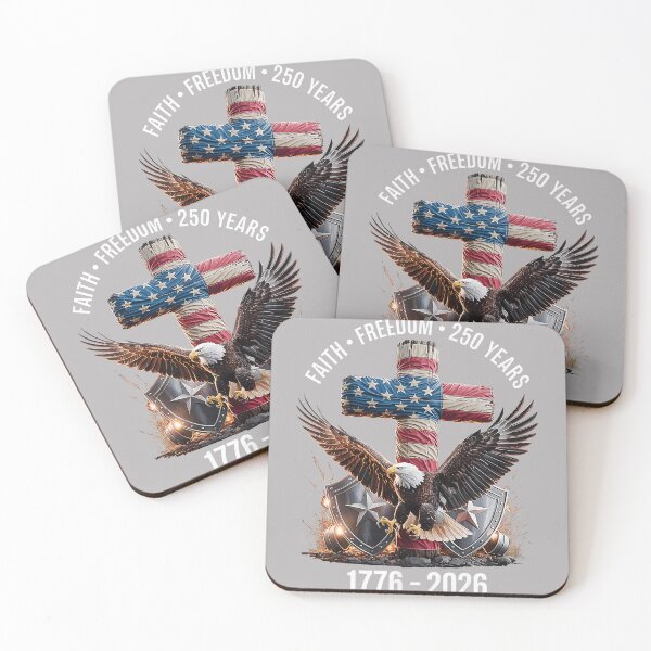 Item preview, Faith Freedom 250 Years Christian Cross Eagle 4th of July designed and sold by GreggRoss.