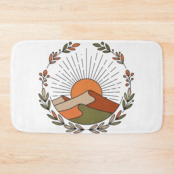 Item preview, Boho Desert Sun Sunset Dunes Botanical Earthy Wreath Pattern designed and sold by Dzblack.