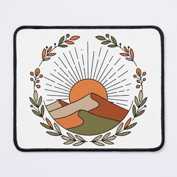 Item preview, Boho Desert Sun Sunset Dunes Botanical Earthy Wreath Pattern designed and sold by Dzblack.