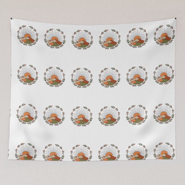 Item preview, Boho Desert Sun Sunset Dunes Botanical Earthy Wreath Pattern designed and sold by Dzblack.