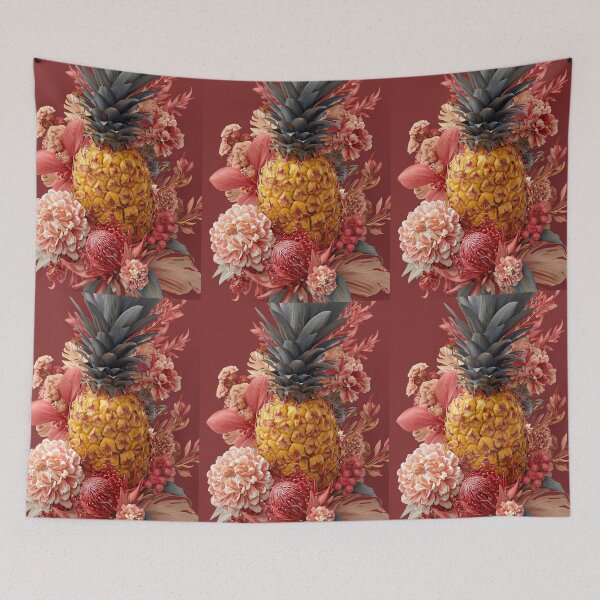 Item preview, Pineapple Tropical Fruits and Flowers designed and sold by Grafititee.