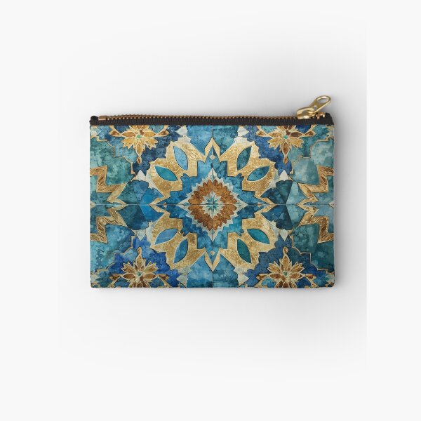 Item preview, Gold Aqua Moroccan Tile Geometric Star Mosaic Pattern designed and sold by GrinGalore.