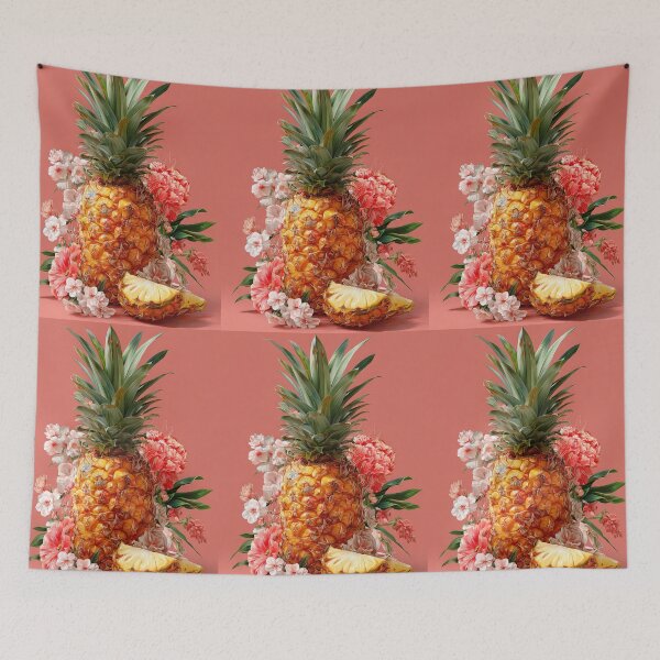 Item preview, Pineapple Tropical Fruits and Flowers designed and sold by Grafititee.
