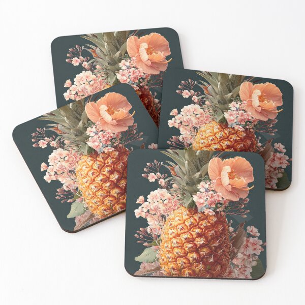 Item preview, Pineapple Tropical Fruits and Flowers designed and sold by Grafititee.