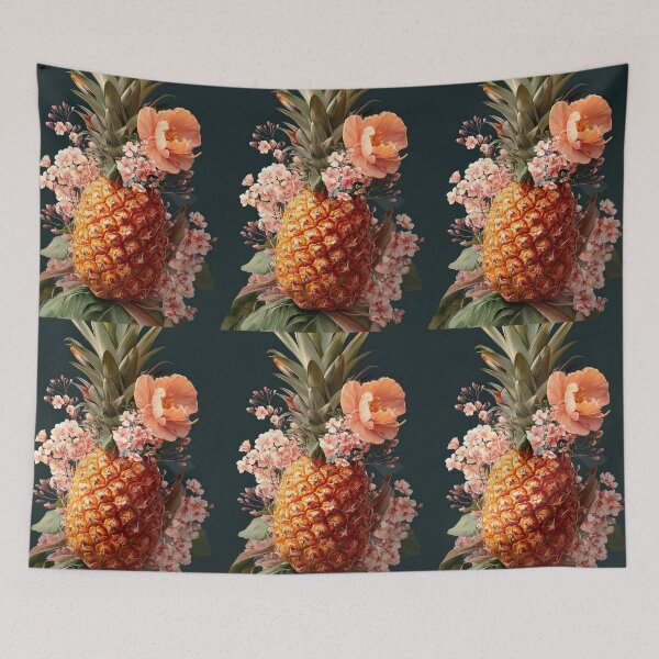 Item preview, Pineapple Tropical Fruits and Flowers designed and sold by Grafititee.