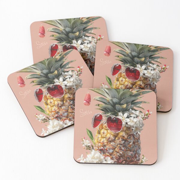 Item preview, Pineapple Tropical Fruits and Flowers designed and sold by Grafititee.