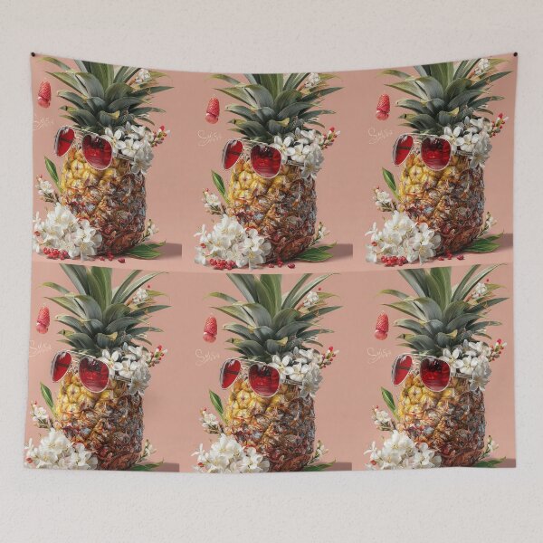 Item preview, Pineapple Tropical Fruits and Flowers designed and sold by Grafititee.