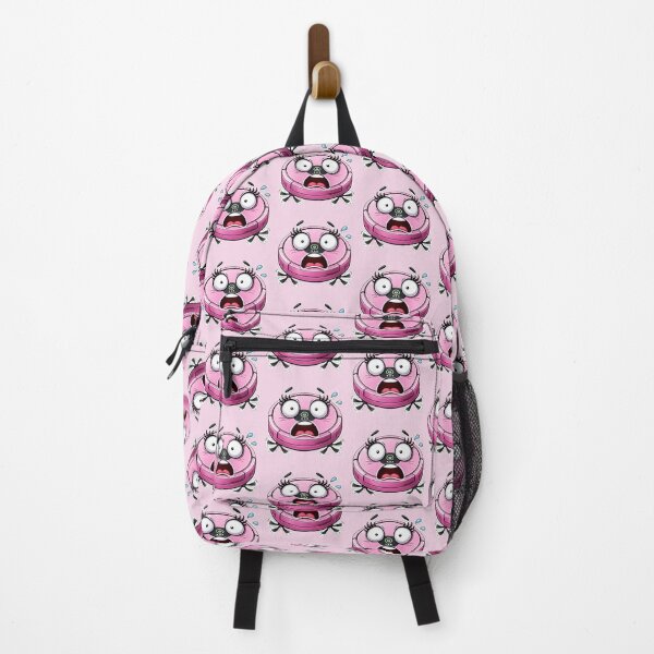 Item preview, Funny Shocked Pink Robot Vacuum Cartoon with Big Eyes designed and sold by OksArtStudio.