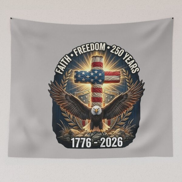 Item preview, Faith Freedom Tree Roots 250 Years Christian Patriotic Cross Tank Top designed and sold by GreggRoss.