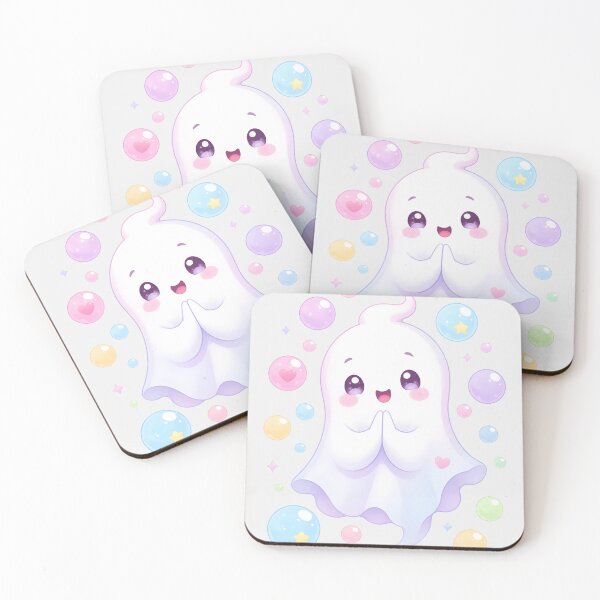 Item preview, Cute Kawaii Ghost with Pastel Bubbles designed and sold by naragon4289.