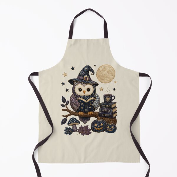 Item preview, Midnight Owl Reading Patchwork Halloween Design designed and sold by Panom Suavichien.
