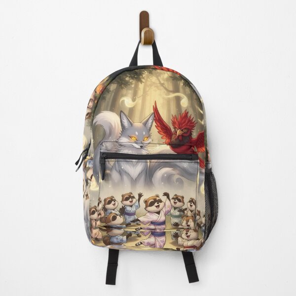 Item preview, Mystical Fox and Fire Owl in an Enchanted Forest – Magical Spirits and Dancing Raccoons designed and sold by Koloryx.