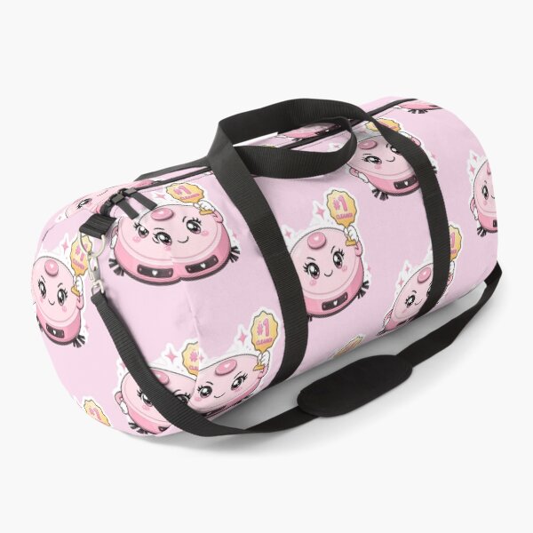 Item preview, Cute Pink Robot Vacuum Holding #1 Cleaner Trophy Cartoon designed and sold by OksArtStudio.