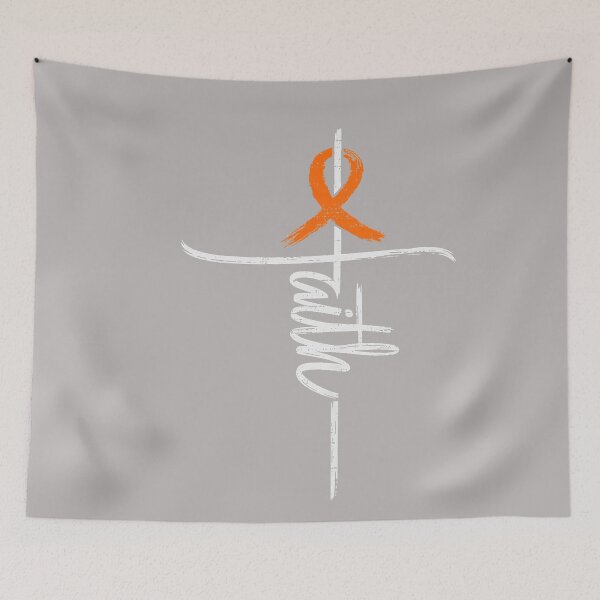 Item preview, Faith Leukemia Awareness Cross Christian Ribbon Orange designed and sold by GreggRoss.