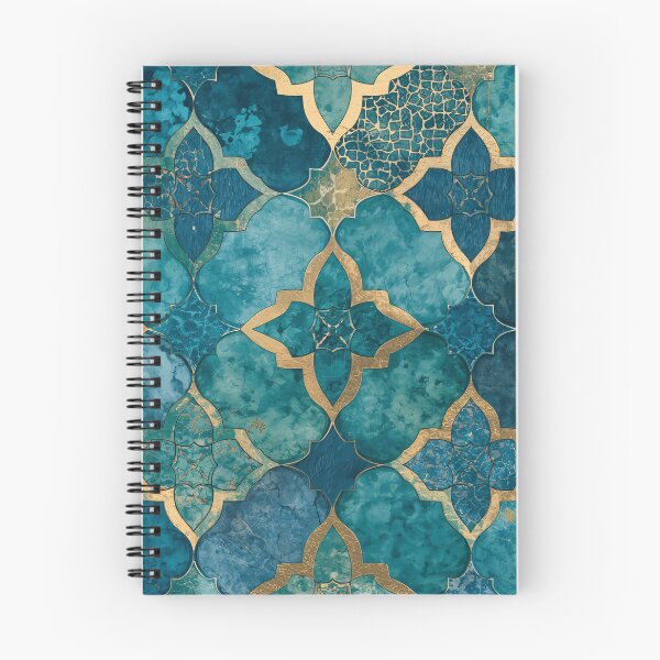 Item preview, Gold Foil Moroccan Arabesque Teal Mosaic Tile Pattern designed and sold by GrinGalore.