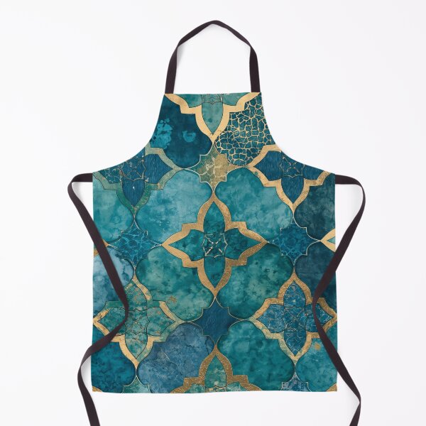 Item preview, Gold Foil Moroccan Arabesque Teal Mosaic Tile Pattern designed and sold by GrinGalore.