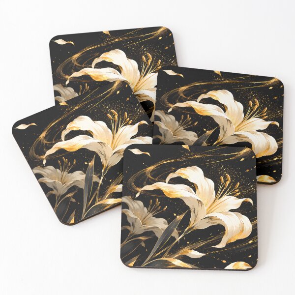 Item preview, Golden Wind – Minimalist White Lilies designed and sold by bauschberts.