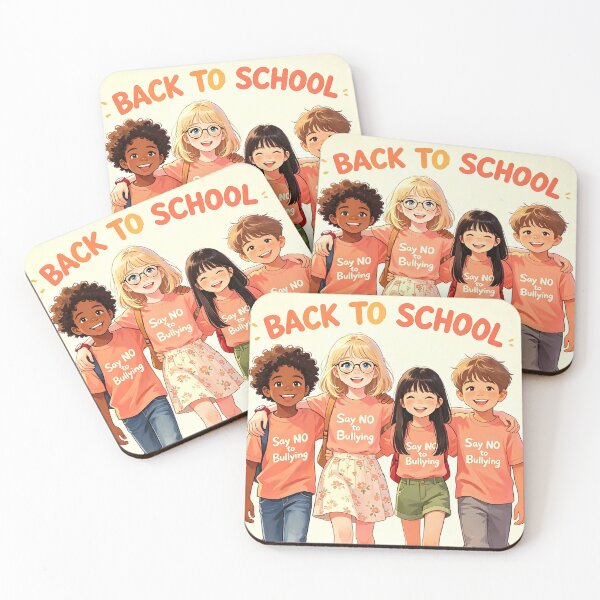 Item preview, Back to School — Say NO to Bullying — Four Diverse Friends Art designed and sold by Bondingbonding.