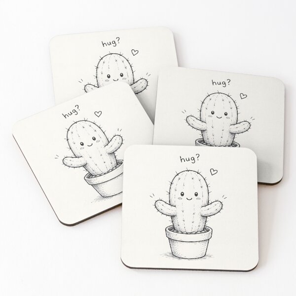 Item preview, Hug Me Cute Kawaii Cactus Doodle designed and sold by Day Dreamer.