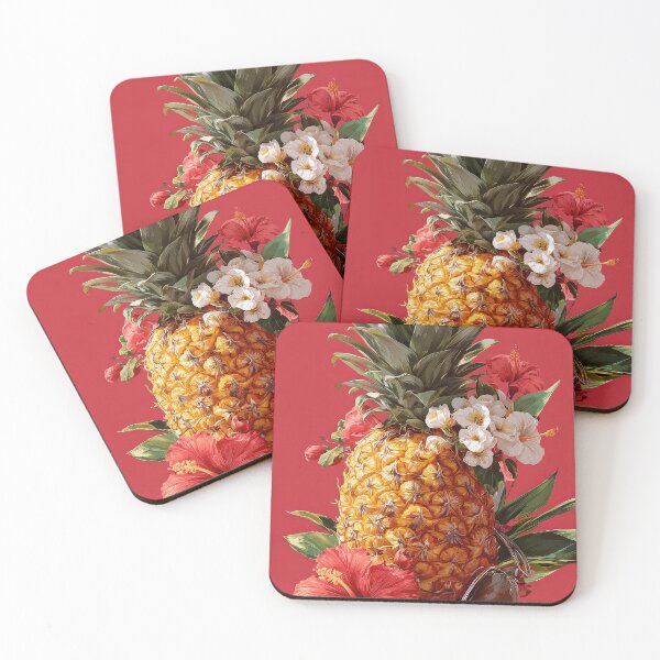 Item preview, Pineapple Tropical Fruits and Flowers designed and sold by Grafititee.