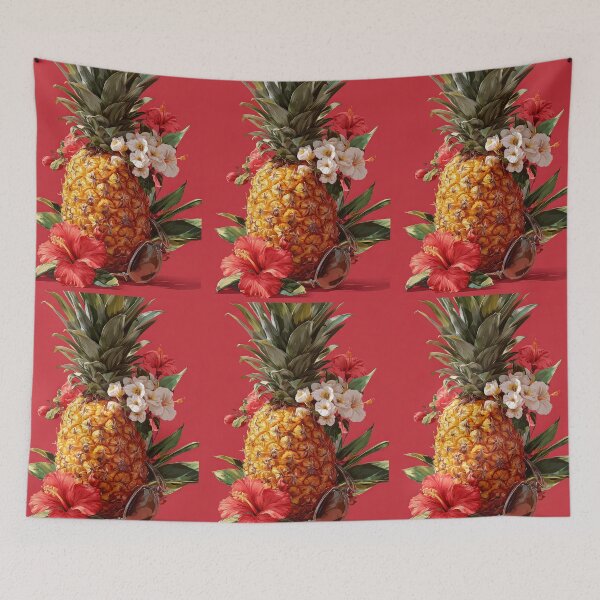 Item preview, Pineapple Tropical Fruits and Flowers designed and sold by Grafititee.