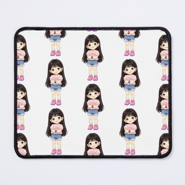 Item preview, Cute Chibi Girl — I Love Myself Self-Love Positive Art designed and sold by Bondingbonding.