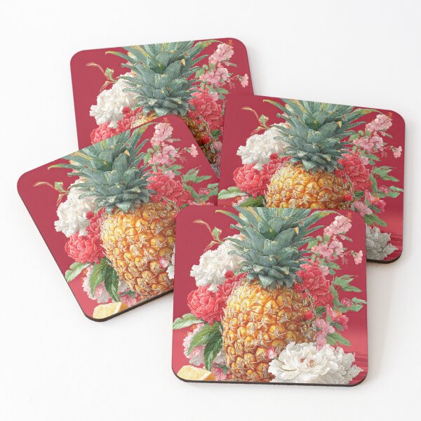 Item preview, Pineapple Tropical Fruits and Flowers designed and sold by Grafititee.