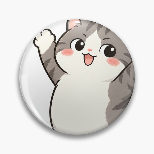 Item preview, Cheering Gray Tabby Cat designed and sold by ArtPrintPov.