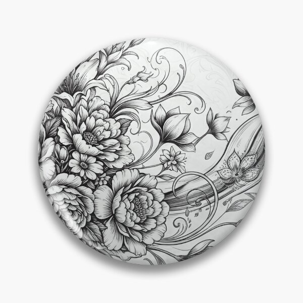 Item preview, Intricate Ink Floral Filigree Art Print designed and sold by SassyArtistry.
