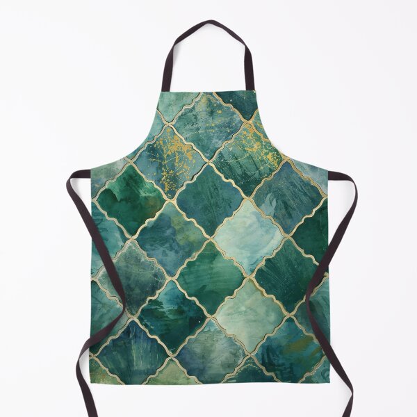 Item preview, Emerald Green Gold Moroccan Tile Arabesque Lattice Pattern designed and sold by GrinGalore.