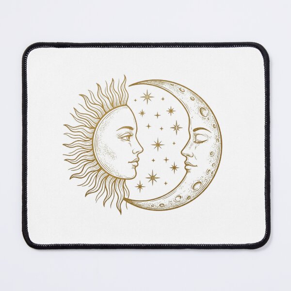 Item preview, Celestial Sun and Moon Face Gold Art Print Vintage Boho Astrology Mystic Aesthetic designed and sold by raedattia.