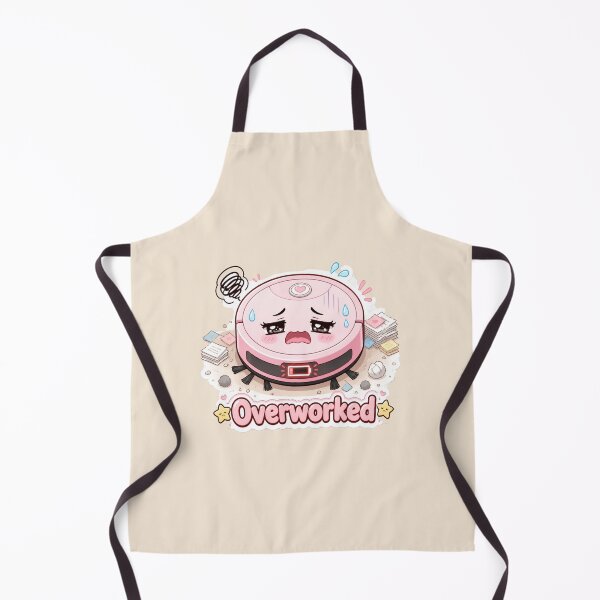 Item preview, Overworked Pink Robot Vacuum Cartoon with Low Battery designed and sold by OksArtStudio.