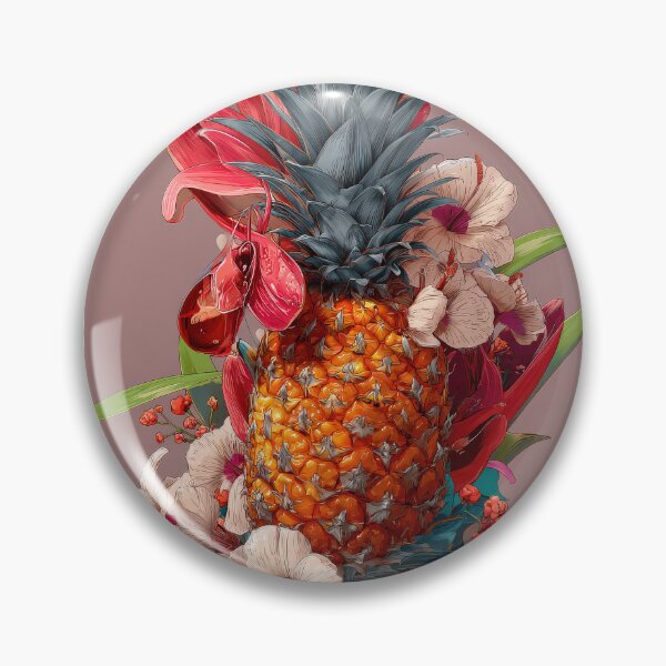 Item preview, Pineapple Tropical Fruits and Flowers designed and sold by Grafititee.