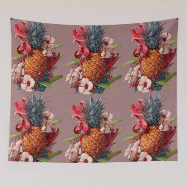 Item preview, Pineapple Tropical Fruits and Flowers designed and sold by Grafititee.