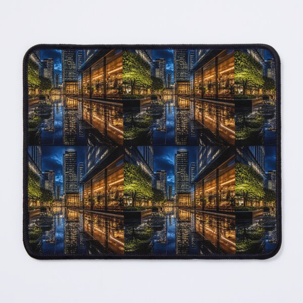 Item preview, Neon City Skyline Night Reflection designed and sold by AnamikaArtVibe.