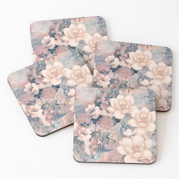 Item preview, floral peach roses with leaf pattern designed and sold by paramexshop.