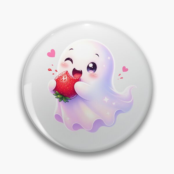 Item preview, Cute Kawaii Ghost Eating Strawberry designed and sold by naragon4289.
