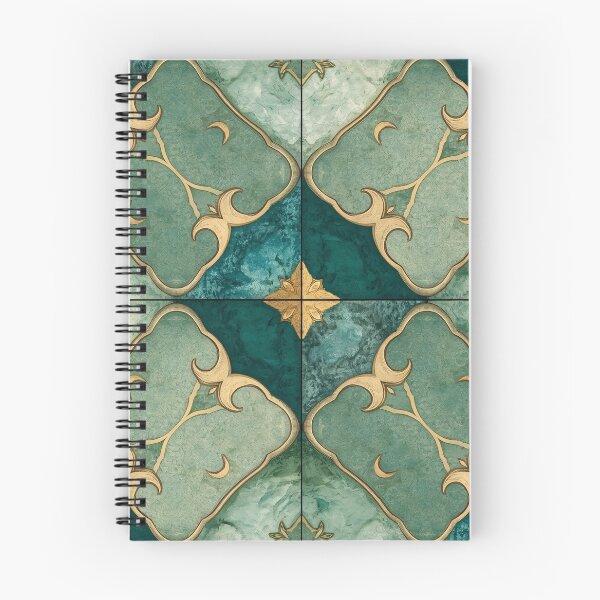 Item preview, Gold Emerald Moroccan Tile Crescent Moon Mosaic Pattern designed and sold by GrinGalore.