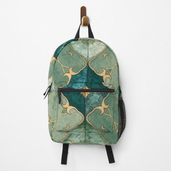 Item preview, Gold Emerald Moroccan Tile Crescent Moon Mosaic Pattern designed and sold by GrinGalore.