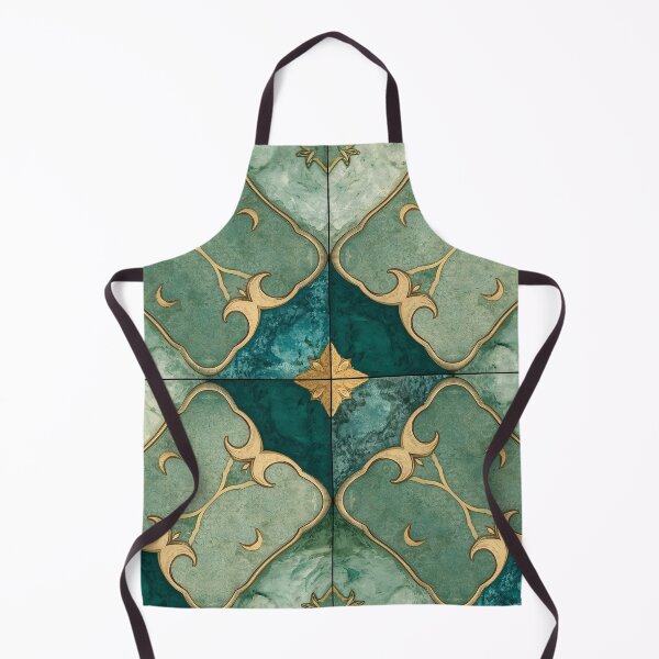 Item preview, Gold Emerald Moroccan Tile Crescent Moon Mosaic Pattern designed and sold by GrinGalore.